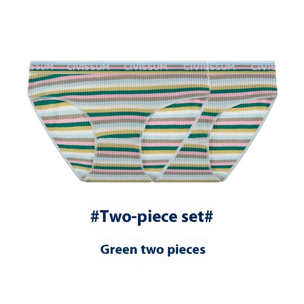 Two-piece Set Large Size Low Waist Cozy Series Classic Color Briefs