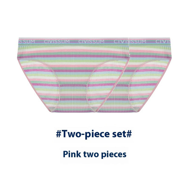 Two-piece Set Large Size Low Waist Cozy Series Classic Color Briefs