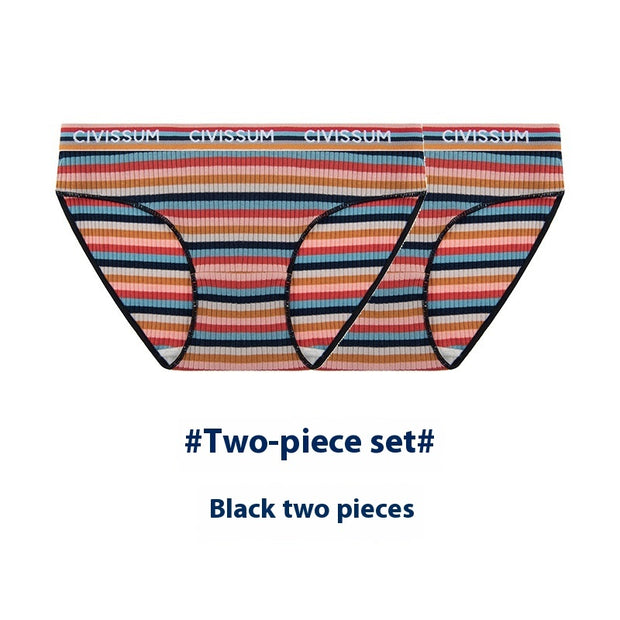 Two-piece Set Large Size Low Waist Cozy Series Classic Color Briefs