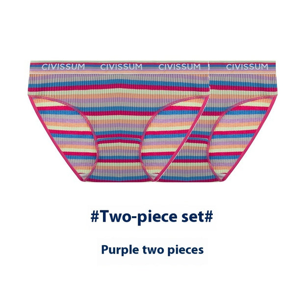 Two-piece Set Large Size Low Waist Cozy Series Classic Color Briefs