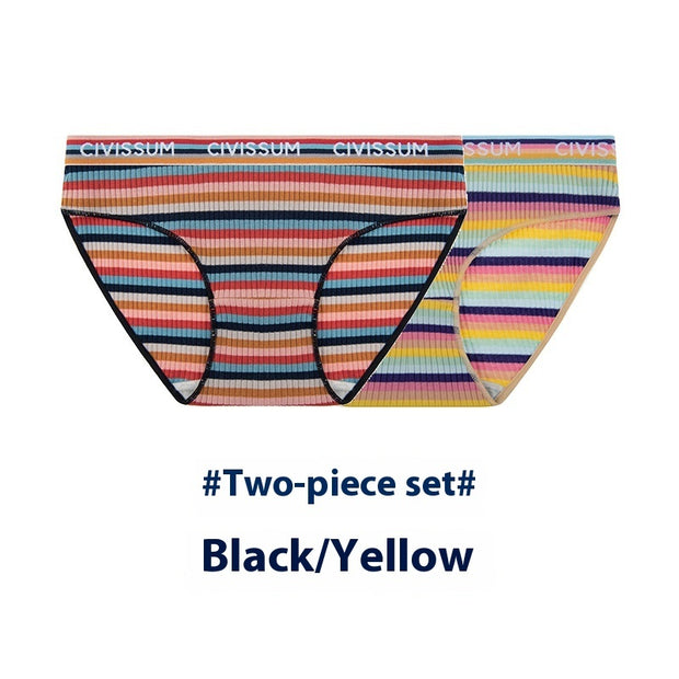 Two-piece Set Large Size Low Waist Cozy Series Classic Color Briefs