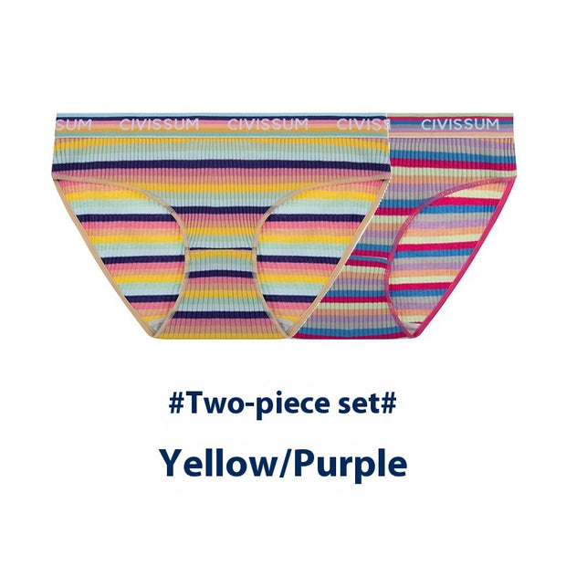 Two-piece Set Large Size Low Waist Cozy Series Classic Color Briefs