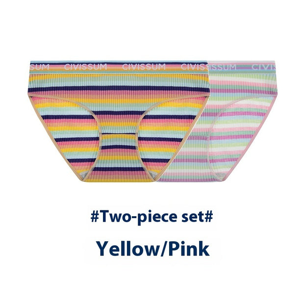 Two-piece Set Large Size Low Waist Cozy Series Classic Color Briefs