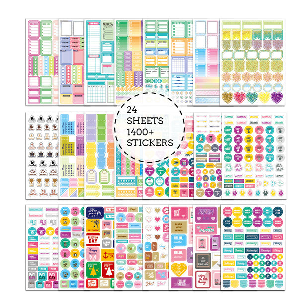 Planner Stickers Set Seasonal Monthly  Pack 12Sheets
